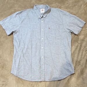 Levi's Men's XXL Gray Short Sleeve Button-Down Shirt Casual Woven Solid